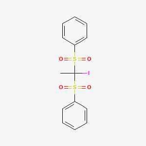 Benzene, 1,1'-[(1-iodoethylidene)bis(sulfonyl)]bis-