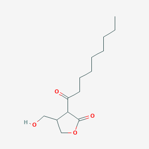 molecular formula C14H24O4 B14291664 4-(Hydroxymethyl)-3-nonanoyloxolan-2-one CAS No. 119502-29-3