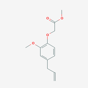 molecular formula C13H16O4 B14291668 Acetic acid, [2-methoxy-4-(2-propenyl)phenoxy]-, methyl ester CAS No. 113695-07-1