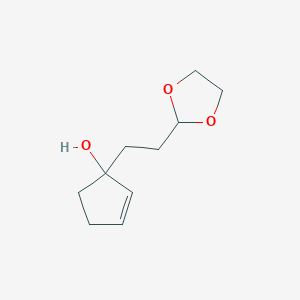 1-[2-(1,3-Dioxolan-2-yl)ethyl]cyclopent-2-en-1-ol