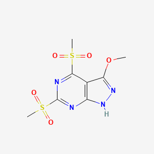 molecular formula C8H10N4O5S2 B1429173 3-甲氧基-4,6-双（甲磺酰基）-1H-吡唑并[3,4-d]嘧啶 CAS No. 1061346-75-5