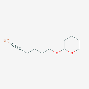 molecular formula C11H17LiO2 B14291748 Lithium, [6-[(tetrahydro-2H-pyran-2-yl)oxy]-1-hexynyl]- CAS No. 112947-73-6