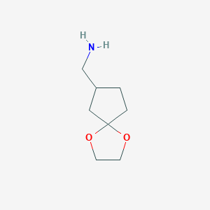 molecular formula C8H15NO2 B1429180 1,4-二氧杂螺[4.4]壬烷-7-基甲胺 CAS No. 1512644-89-1