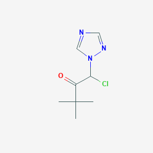 molecular formula C8H12ClN3O B14291801 1-Chloro-3,3-dimethyl-1-(1H-1,2,4-triazol-1-yl)butan-2-one CAS No. 112894-73-2