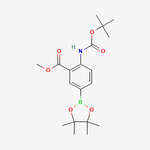 molecular formula C19H28BNO6 B1429181 2-{[(叔丁氧羰基)氨基]-5-(四甲基-1,3,2-二氧杂硼环-2-基)苯甲酸甲酯 CAS No. 1070979-39-3