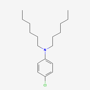 molecular formula C18H30ClN B14291817 4-Chloro-N,N-dihexylaniline CAS No. 114687-11-5