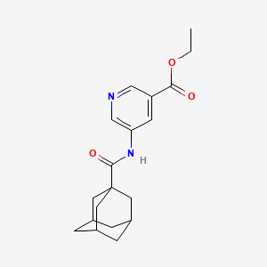 3-Pyridinecarboxylic acid, 5-((tricyclo(3.3.1.1(sup 3,7))dec-1-ylcarbonyl)amino)-, ethyl ester