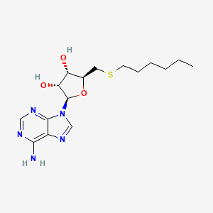 molecular formula C16H25N5O3S B14291915 (2R,3R,4S,5S)-2-(6-aminopurin-9-yl)-5-(hexylsulfanylmethyl)oxolane-3,4-diol 