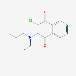 molecular formula C16H18ClNO2 B14291965 1,4-Naphthalenedione, 2-chloro-3-(dipropylamino)- CAS No. 112940-97-3