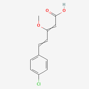 molecular formula C12H11ClO3 B14292024 5-(4-Chlorophenyl)-3-methoxypenta-2,4-dienoic acid CAS No. 112856-55-0