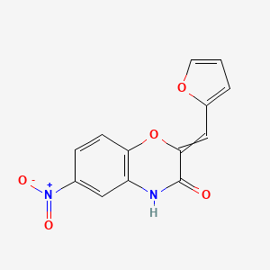 molecular formula C13H8N2O5 B14292126 2-[(Furan-2-yl)methylidene]-6-nitro-2H-1,4-benzoxazin-3(4H)-one CAS No. 114566-15-3