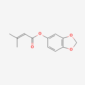 molecular formula C12H12O4 B14292254 2H-1,3-Benzodioxol-5-yl 3-methylbut-2-enoate CAS No. 112979-30-3