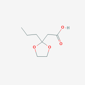 molecular formula C8H14O4 B1429226 2-(2-丙基-1,3-二氧杂环-2-基)乙酸 CAS No. 5735-99-9