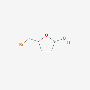 molecular formula C5H9BrO2 B14292262 5-(Bromomethyl)oxolan-2-ol CAS No. 114182-94-4