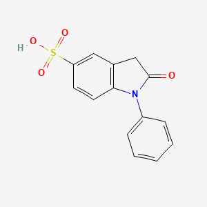 molecular formula C14H11NO4S B14292305 2-oxo-1-phenyl-3H-indole-5-sulfonic Acid CAS No. 112405-28-4