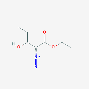 molecular formula C7H12N2O3 B14292317 2-Diazonio-1-ethoxy-3-hydroxypent-1-en-1-olate CAS No. 126580-08-3