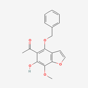 molecular formula C18H16O5 B14292337 1-(4-(Benzyloxy)-6-hydroxy-7-methoxybenzofuran-5-yl)ethanone CAS No. 119104-31-3