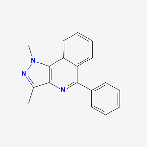 molecular formula C18H15N3 B14292426 1,3-Dimethyl-5-phenyl-1H-pyrazolo[4,3-C]isoquinoline CAS No. 112884-49-8