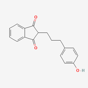 molecular formula C18H16O3 B14292437 2-[3-(4-Hydroxyphenyl)propyl]-1H-indene-1,3(2H)-dione CAS No. 113378-80-6