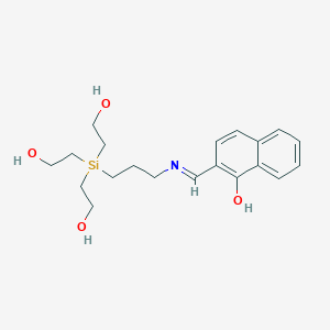 molecular formula C20H29NO4Si B14292494 2-[({3-[Tris(2-hydroxyethyl)silyl]propyl}amino)methylidene]naphthalen-1(2H)-one CAS No. 114023-05-1