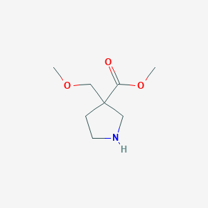 molecular formula C8H15NO3 B1429252 3-(甲氧基甲基)吡咯烷-3-羧酸甲酯 CAS No. 942189-77-7