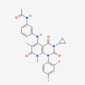 molecular formula C26H23FIN5O4 B1429255 N-(3-(3-环丙基-1-(2-氟-4-碘苯基)-6,8-二甲基-2,4,7-三氧代-1,2,3,4,7,8-六氢吡啶并[2,3-d]嘧啶-5-氨基)苯基)乙酰胺 CAS No. 871700-25-3