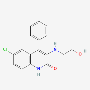 molecular formula C18H17ClN2O2 B14292559 6-Chloro-3-[(2-hydroxypropyl)amino]-4-phenylquinolin-2(1H)-one CAS No. 114865-29-1