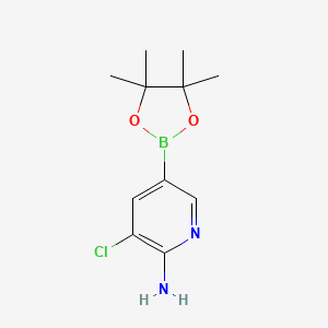 molecular formula C11H16BClN2O2 B1429261 3-氯-5-(4,4,5,5-四甲基-1,3,2-二氧杂硼环己烷-2-基)吡啶-2-胺 CAS No. 1032758-99-8