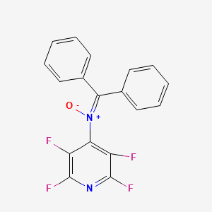 molecular formula C18H10F4N2O B14292618 Diphenyl-N-(2,3,5,6-tetrafluoropyridin-4-yl)methanimine N-oxide CAS No. 114462-70-3