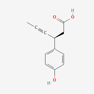 molecular formula C12H12O3 B1429266 (3S)-3-(4-Hydroxyphenyl)-4-hexynoic acid CAS No. 865233-35-8