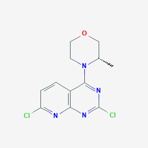 molecular formula C12H12Cl2N4O B1429267 (S)-4-(2,7-二氯吡啶并[2,3-d]嘧啶-4-基)-3-甲基吗啉 CAS No. 1009303-42-7