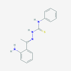 molecular formula C15H16N4S B14292670 2-[1-(2-Aminophenyl)ethylidene]-N-phenylhydrazine-1-carbothioamide CAS No. 115974-68-0