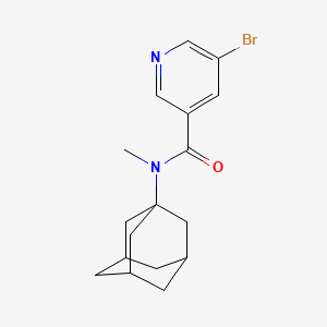 molecular formula C17H21BrN2O B14292688 3-Pyridinecarboxamide, 5-bromo-N-methyl-N-tricyclo(3.3.1.1(sup 3,7))dec-1-yl- CAS No. 126947-72-6