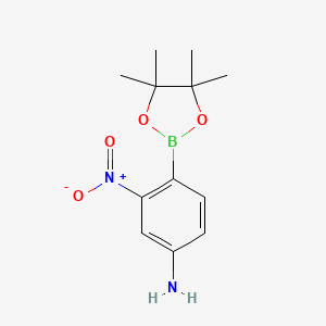 molecular formula C12H17BN2O4 B1429270 3-硝基-4-(4,4,5,5-四甲基-1,3,2-二氧杂硼烷-2-基)苯胺 CAS No. 928847-00-1