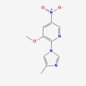 molecular formula C10H10N4O3 B1429271 3-methoxy-2-(4-methyl-1H-imidazol-1-yl)-5-nitropyridine CAS No. 1079178-12-3