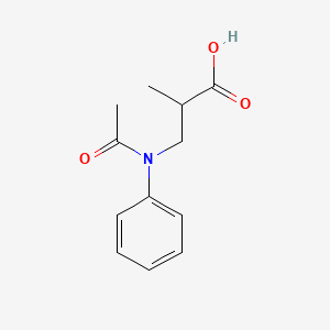 molecular formula C12H15NO3 B14292755 3-[Acetyl(phenyl)amino]-2-methylpropanoic acid CAS No. 114126-87-3