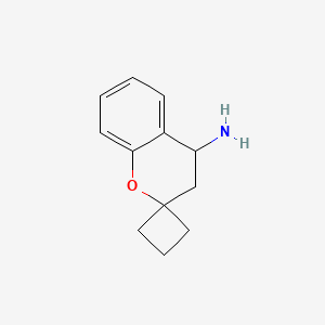molecular formula C12H15NO B1429285 3,4-二氢螺[1-苯并吡喃-2,1'-环丁烷]-4-胺 CAS No. 934554-38-8