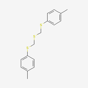 molecular formula C16H18S3 B14292897 1,1'-[Sulfanediylbis(methylenesulfanediyl)]bis(4-methylbenzene) CAS No. 112770-99-7