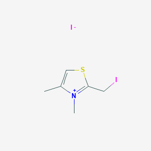 molecular formula C6H9I2NS B14292914 2-(Iodomethyl)-3,4-dimethyl-1,3-thiazol-3-ium iodide CAS No. 113925-43-2