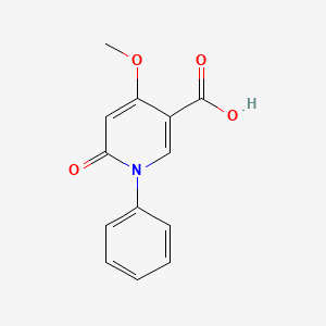 molecular formula C13H11NO4 B1429292 4-Methoxy-6-oxo-1-phenyl-1,6-dihydropyridine-3-carboxylic acid CAS No. 905563-70-4