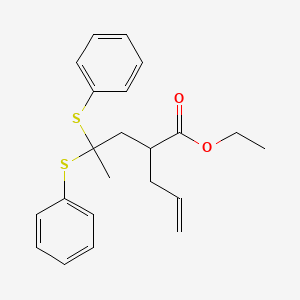 Ethyl 2-[2,2-bis(phenylsulfanyl)propyl]pent-4-enoate