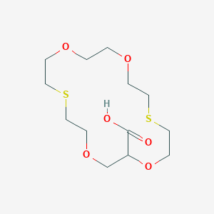 molecular formula C13H24O6S2 B14293011 1,4,10,13-Tetraoxa-7,16-dithiacyclooctadecane-2-carboxylic acid CAS No. 120358-40-9