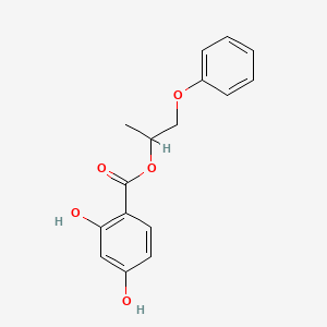 molecular formula C16H16O5 B14293026 1-Phenoxypropan-2-yl 2,4-dihydroxybenzoate CAS No. 124709-59-7