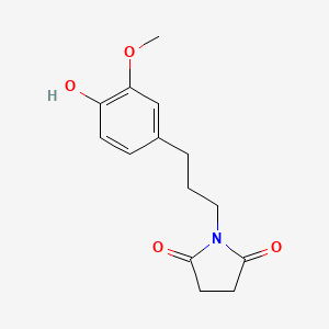 molecular formula C14H17NO4 B14293050 1-[3-(4-Hydroxy-3-methoxyphenyl)propyl]pyrrolidine-2,5-dione CAS No. 112798-54-6