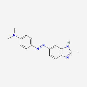 molecular formula C16H17N5 B14293054 N,N-Dimethyl-4-[(E)-(2-methyl-1H-benzimidazol-6-yl)diazenyl]aniline CAS No. 114626-46-9