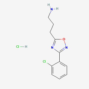 B1429312 3-(3-(2-Chlorophenyl)-1,2,4-oxadiazol-5-yl)propan-1-amine hydrochloride CAS No. 1374407-84-7