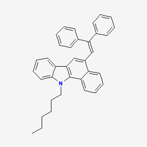 molecular formula C36H33N B14293142 5-(2,2-Diphenylethenyl)-11-hexyl-11H-benzo[a]carbazole CAS No. 112546-81-3