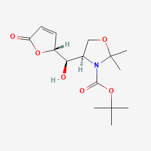 3-Oxazolidinecarboxylic acid, 4-((2,5-dihydro-5-oxo-2-furanyl)hydroxymethyl)-2,2-dimethyl-, 1,1-dimethylethyl ester, (4R-(4R*(R*(R*))))-