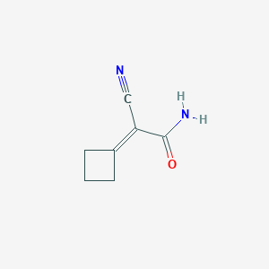 molecular formula C7H8N2O B14293176 2-Cyano-2-cyclobutylideneacetamide CAS No. 113555-36-5