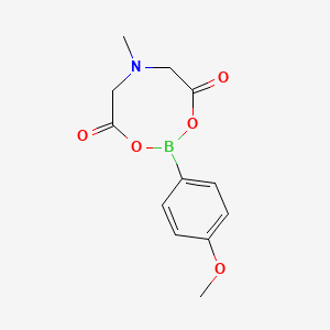 molecular formula C12H14BNO5 B1429323 2-(4-甲氧基苯基)-6-甲基-1,3,6,2-二噁杂硼杂环丁烷-4,8-二酮 CAS No. 1258238-85-5